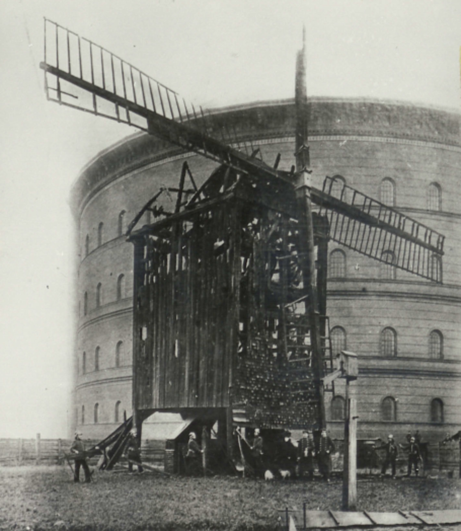 Gasbehälter GASAG Gaswerk Danziger Straße, Letzte Windmühle Prenzlauerallee, 1891 – 1900
