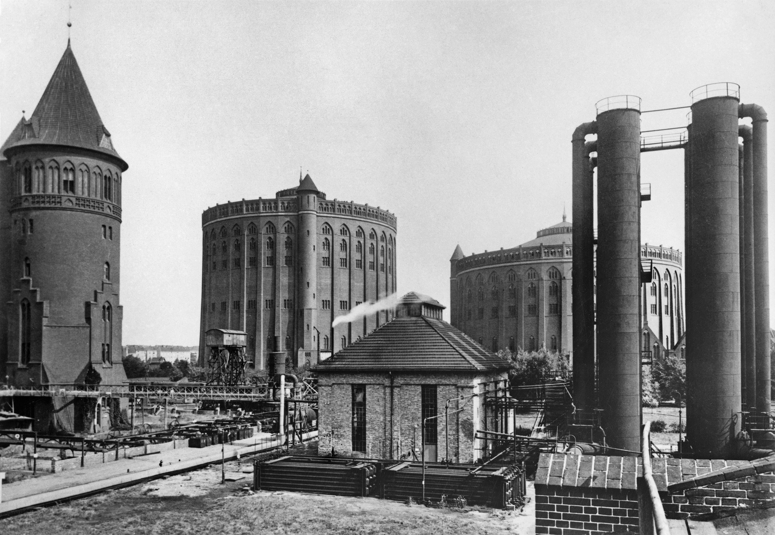 Gaswerk Tegel, Wasserturm und Behälter, 1930